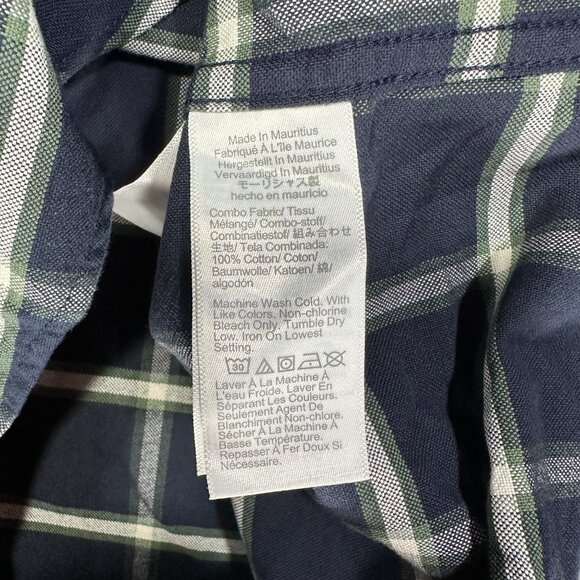 J Crew Shirt Mens XXL Slim Flex Oxford Blue White Cotton Plaid Button Down Pocke - Picture 6 of 8